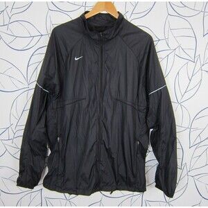 Nike Windbreaker Jacket Men's 2XL Black Full Zip Griffens Logo 453188-010